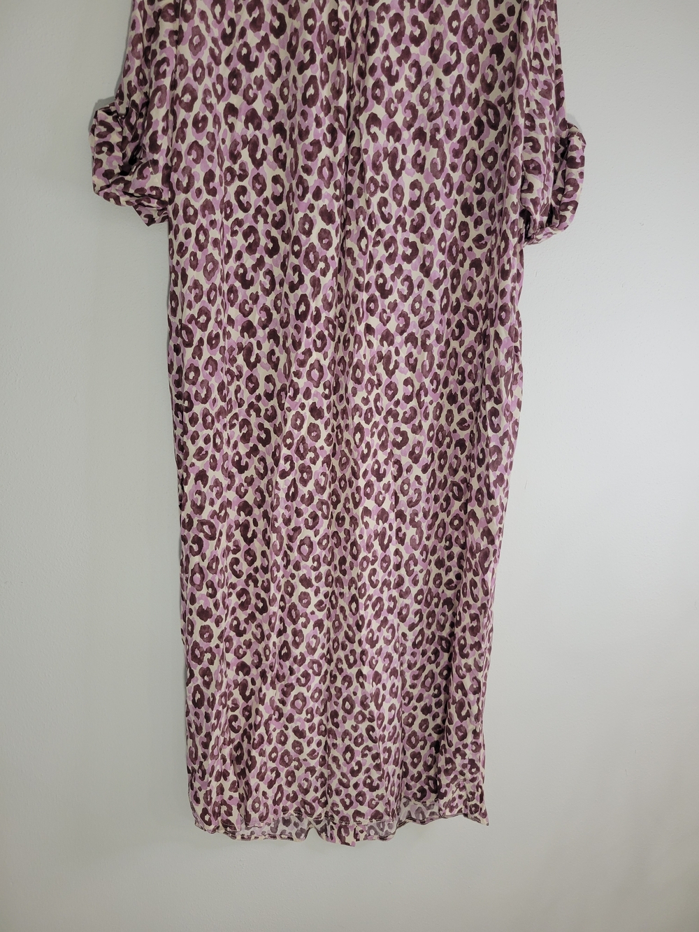 ZIMMERMANN DRESS XL/XXL Leopard Print Button-Front Shirt Dress in Pink - Picture 6 of 8